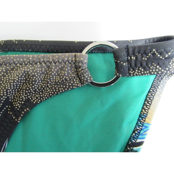Koral Multicolored Feather Metal Ring Bikini Swim Suit Bottom Size Medium NWT - Picture 3 of 5